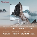 MONITOR VIEWSONIC 32" LED (VX3276-MHD-3) - BR Computer