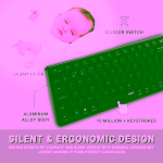 KEYBOARD RAPOO WIRELESS MULTI MODE E9050G DARK GRAY / PINK/WHITE - Image 4